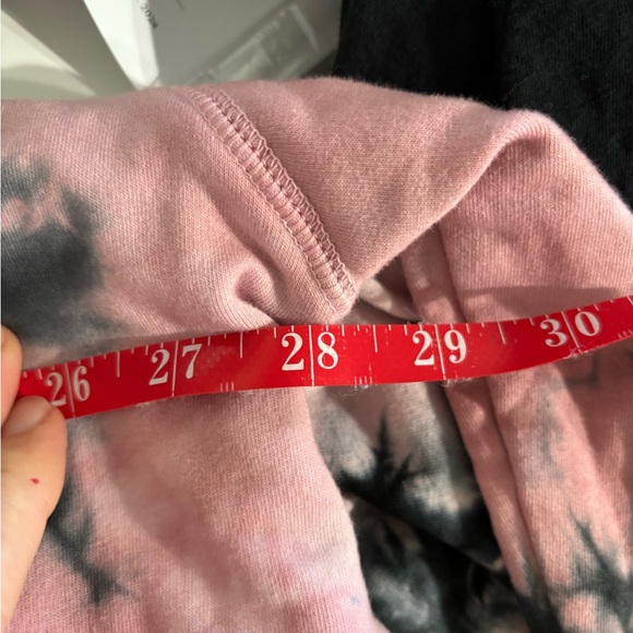 Electric and Rise sweatshirt high- low tye dye pink black slouchy boho beachy - Picture 3 of 7
